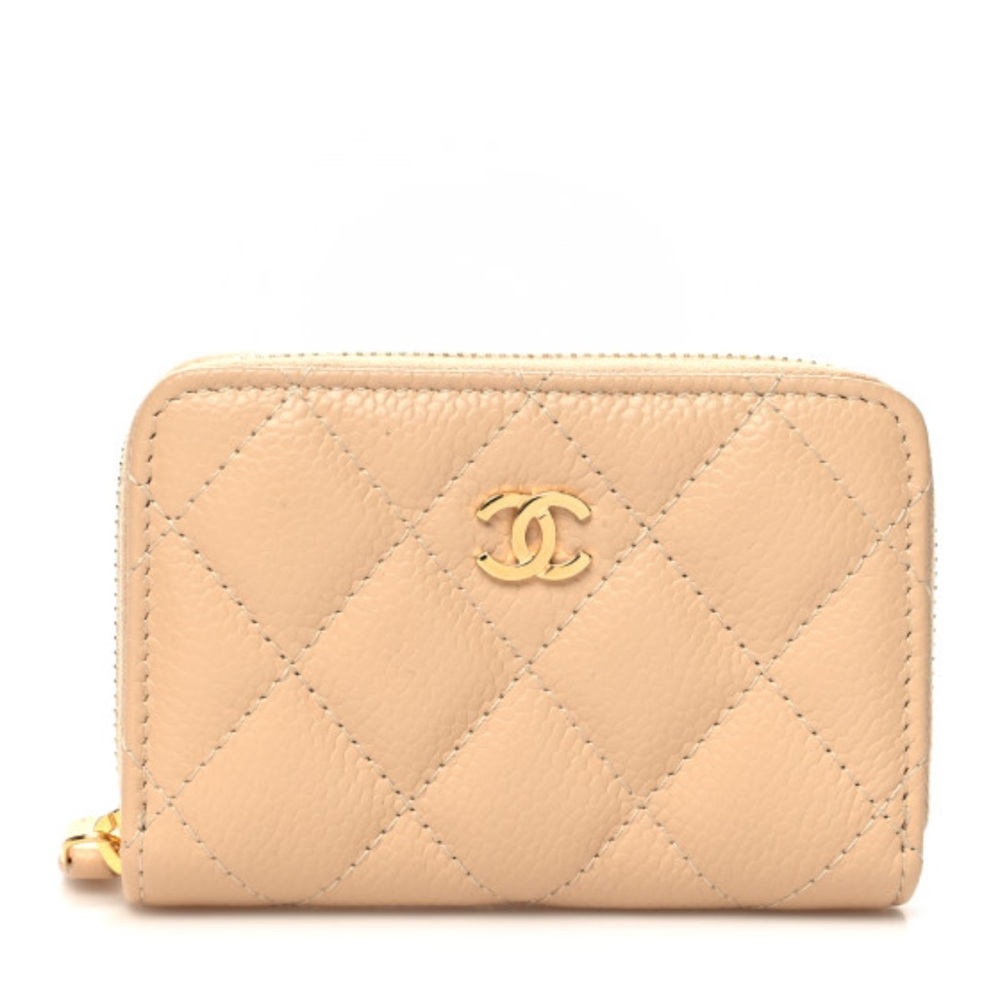 🔴 SOLD 🔴 Chanel Tan Quilted Leather Wallet